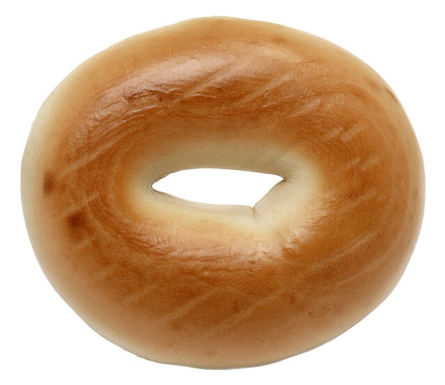 Bagel depicting what 9 centimeters dilated looks like.