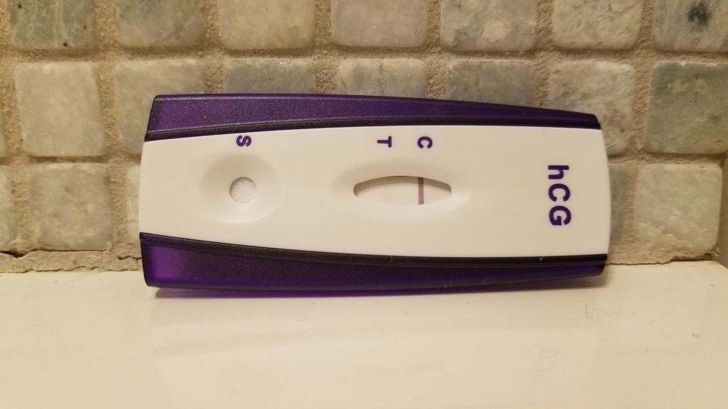 Pregnancy Test showing an evaporation line.