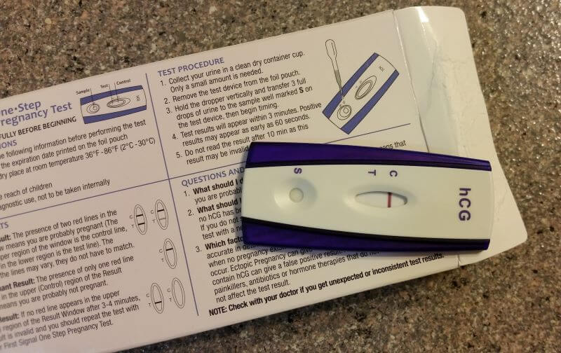 Negative pregnancy test.