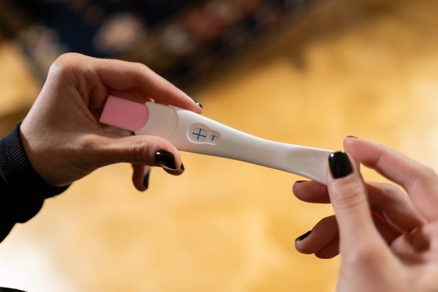 Positive pregnancy test. 