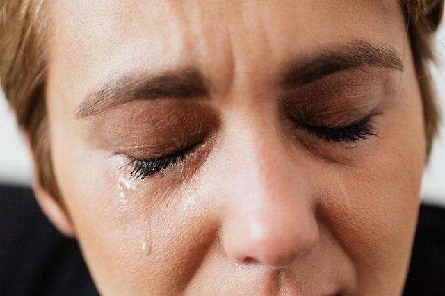 Woman crying. 