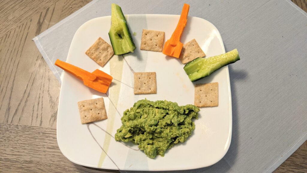 Avocado Sauce with Carrots & Cucumber 